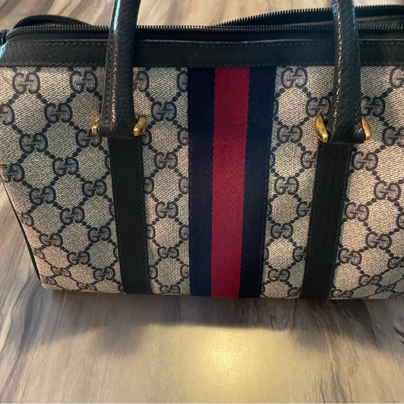 Classic Gucci Blue and Red Handbag - Picture 3 of 6